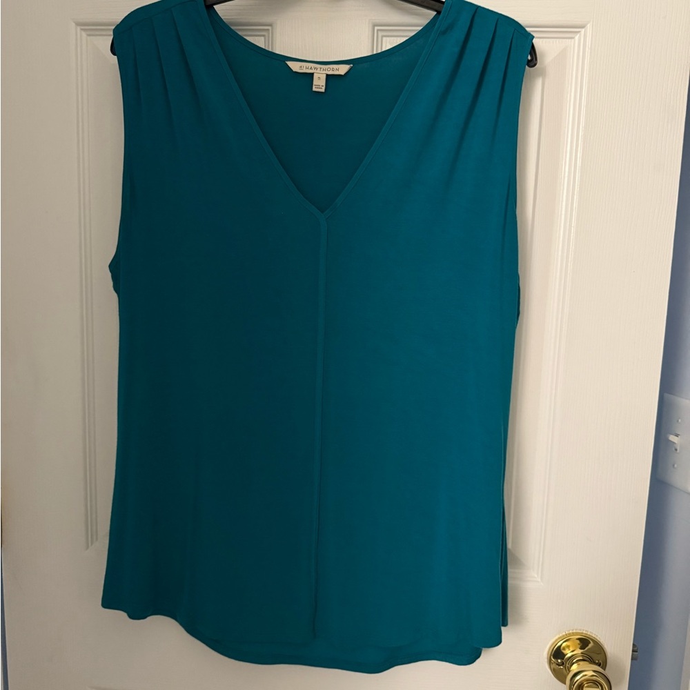 41 Hawthorn Daizey Teal V-Neck Blouse